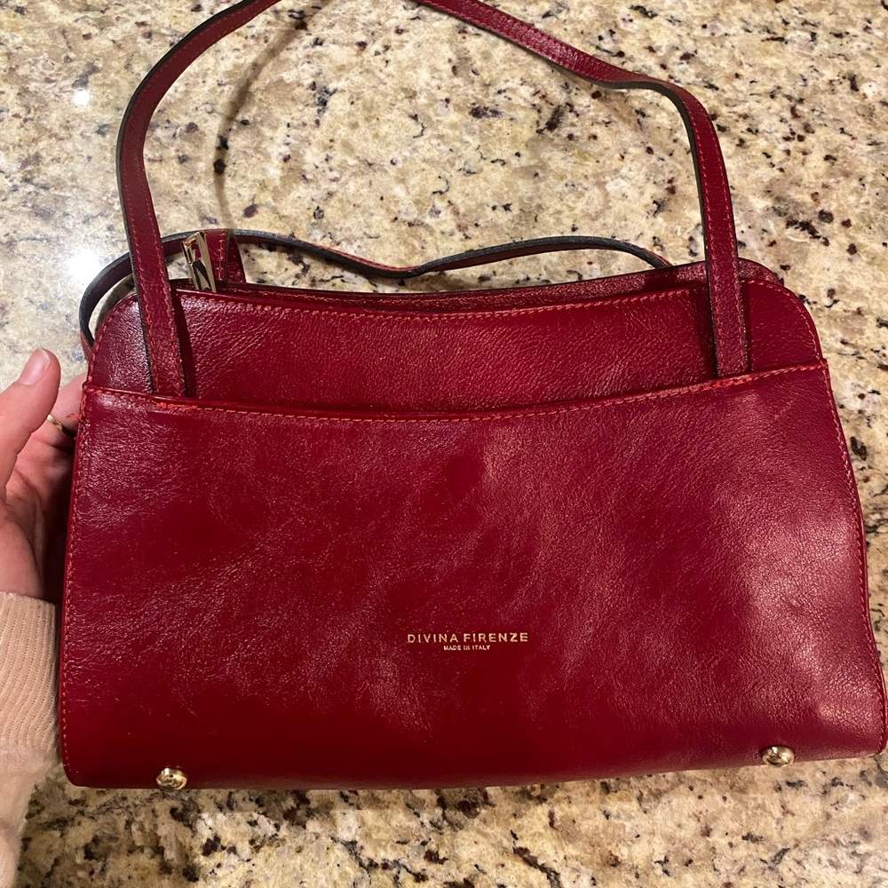 Divina Firenze Red Leather Shoulder Bag - Picture 7 of 9